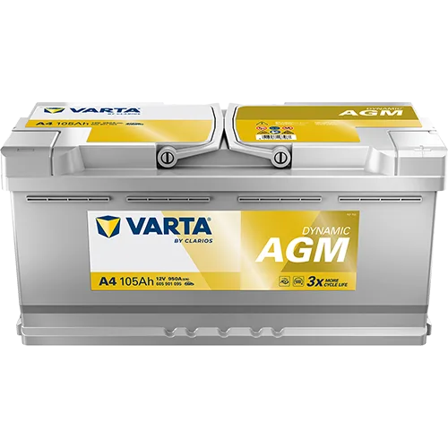 Akumulator 12V 105Ah/950A L-  393X175X190 Dynamic Agm - VARTA (605901095K262)
