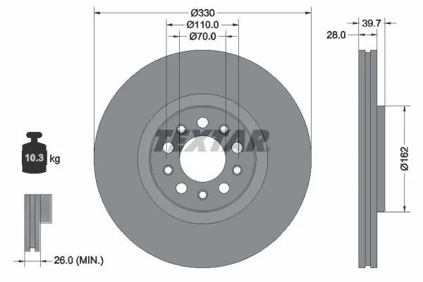 Tarcza Ham. Jeep P. Compass/Renegade 1,3 4X4 20- - TEXTAR (92351103)