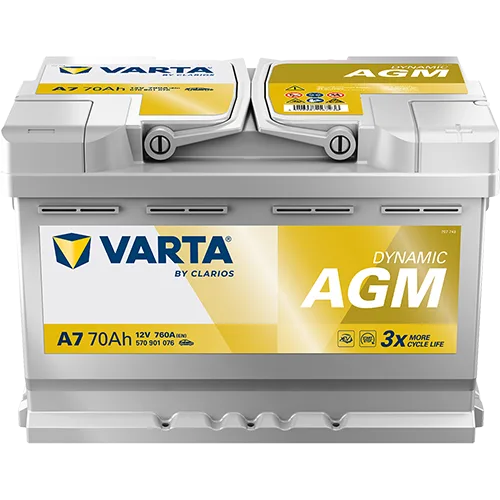Akumulator 12V 70Ah/760A L-  278X175X190 Dynamic Agm - VARTA (570901076K262)