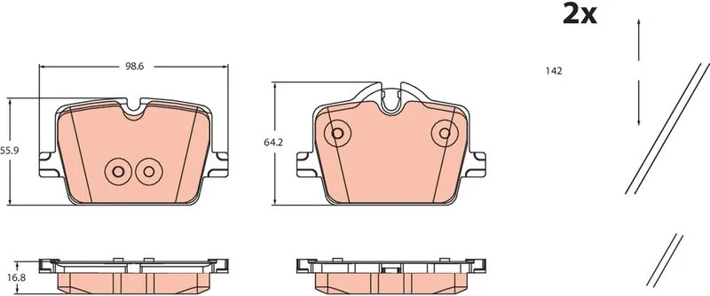 Klocki Ham. Bmw T. 2/3/Z4/I4 2,0-3,0 18- - TRW (GDB2487)