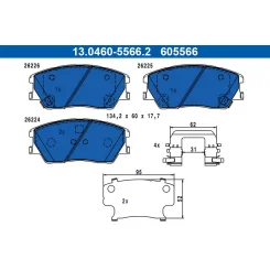 Klocki Ham. Kia P. Soul 1,6/E 19- - ATE (13.0460-5566.2)