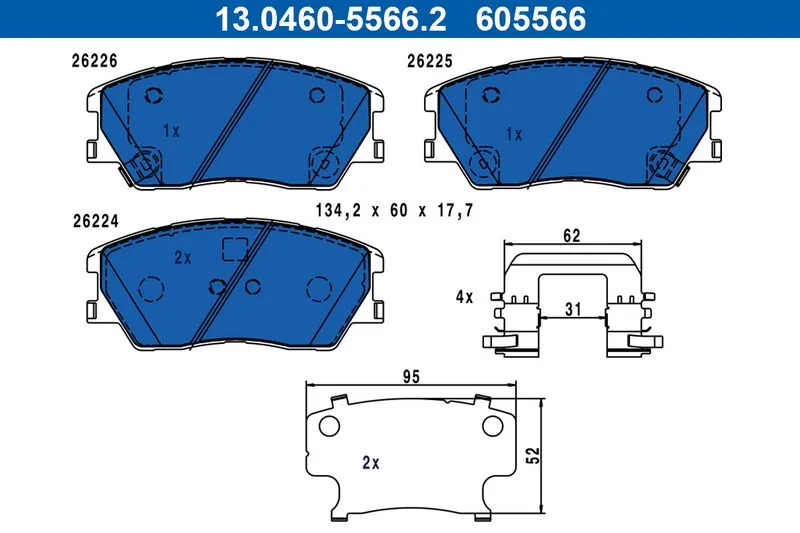 Klocki Ham. Kia P. Soul 1,6/E 19- - ATE (13.0460-5566.2)