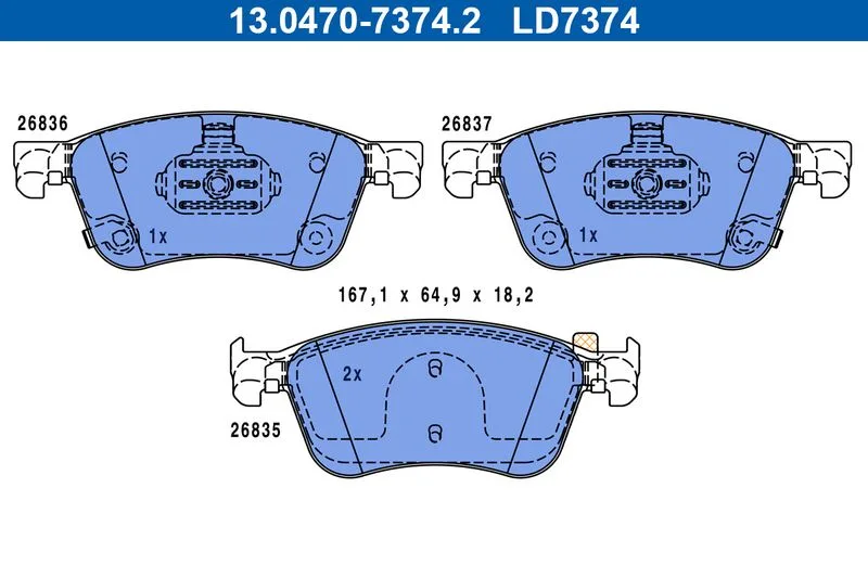 Klocki Ham. Renault P. Austral/Megane E-Tech 21- Ceramic - ATE (13.0470-7374.2)