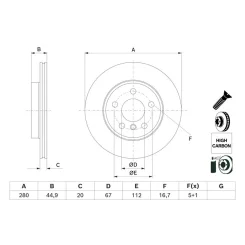 Tarcza Ham. Bmw P. I3 Electric 13- - BOSCH (0986479H70)