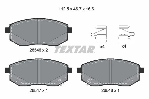 Klocki Ham. Dacia P. Spring Ev 20- - TEXTAR (2654601)