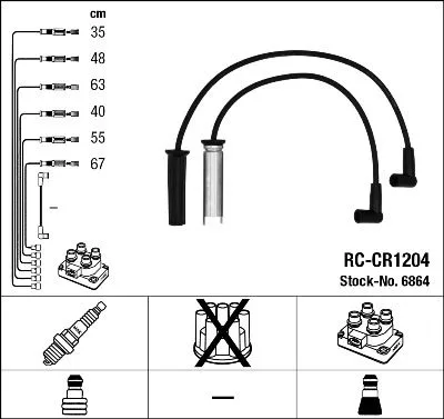 Gyújtókábel Készlet - NGK (RC-CR1204)