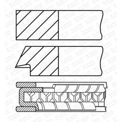 PierCienie Tłokowe Opel 1.0T/1.4T Std - GOETZE ENGINE (08-453200-00)