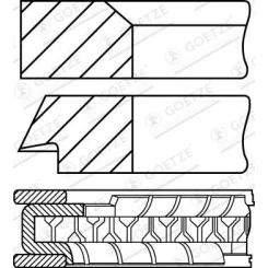 PierCienie Tłokowe Hyundai 1.6Gdi Std - GOETZE ENGINE (08-424800-40)