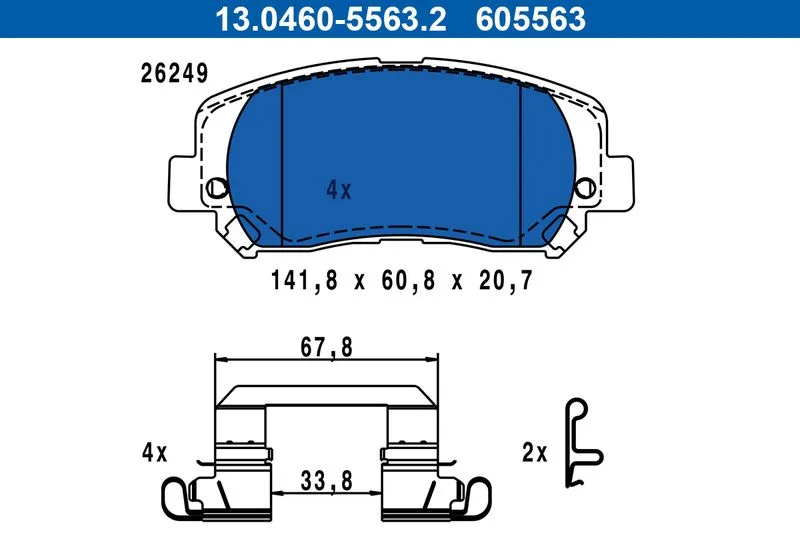 Klocki Ham. Jeep P. Cherokee 2,0-2,2 Crd/2,4-3,2 4X4 13- - ATE (13.0460-5563.2)