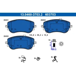 Klocki Ham. Fiat P. 500E 20- - ATE (13.0460-3703.2)