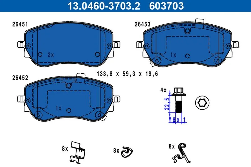 Klocki Ham. Fiat P. 500E 20- - ATE (13.0460-3703.2)
