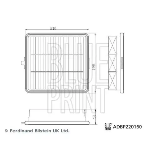 Filtr Powietrza Hyundai Kona 04.23- - BLUE PRINT (ADBP220160)