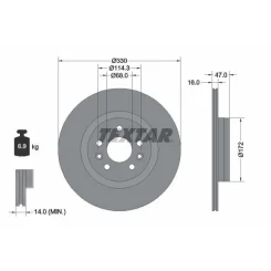 Tarcza Ham. Renault T. Austral/Espace/Rafale 1,2 Hybrid 22- - TEXTAR (92351803)