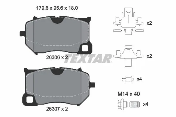 Klocki Ham. Volvo P. S60/V60/Xc60 2,0 17- - TEXTAR (2630601)