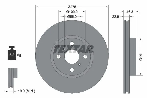 Féktárcsa - TEXTAR (92156200)