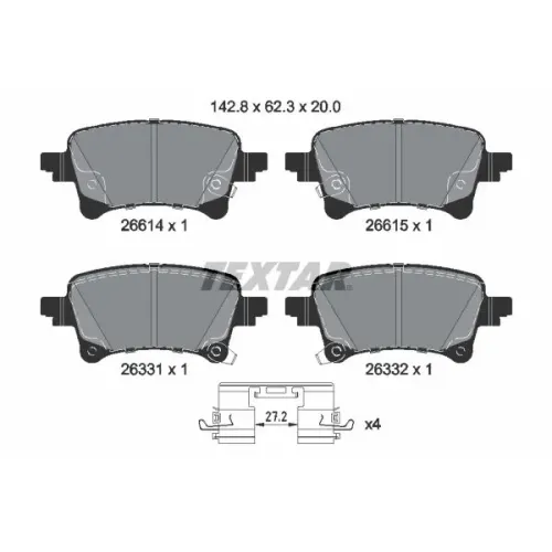Klocki Ham. Jeep T. Gladiator/Wrangler 2,0-6,4/3,0 D 21- - TEXTAR (2661401)