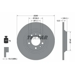 Féktárcsa - TEXTAR (92129603)