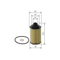 Filtr Oleju Ssangyong Tivoli 1,6, Korando 04.15- - BOSCH (F026407348)