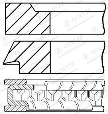PierCienie Tłokowe Saab 9-3 - GOETZE ENGINE (08-963300-00)