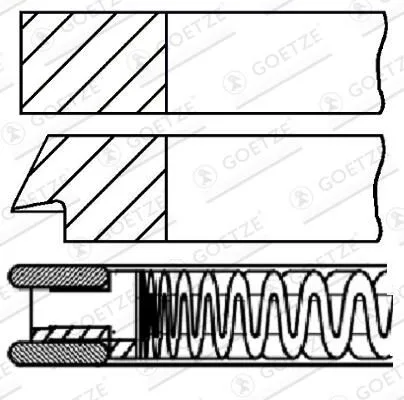 PierCienie Tłokowe Ford Focus 1,0 12- - GOETZE ENGINE (08-424307-00)