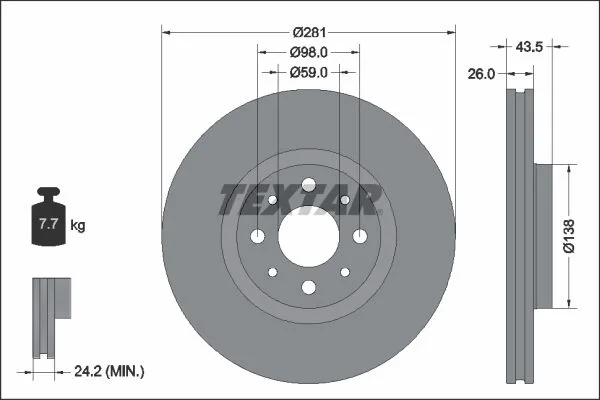 Féktárcsa - TEXTAR (92344703)