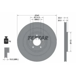 Tarcza Ham. Kia T. Ev6/Ev9 21- - TEXTAR (92349403)