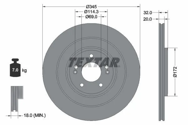 Tarcza Ham. Kia T. Ev6/Ev9 21- - TEXTAR (92349403)