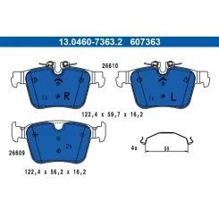 Klocki Ham. Volvo T. C40/S60/S90/V60/V90/Xc40/Xc60/Xc90 2,0 14- - ATE (13.0460-7363.2)