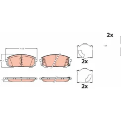 Klocki Ham. Hyundai P. Sonata 2,0-2,5 20- - TRW (GDB2492)