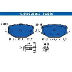 Klocki Ham. Renault T. Captur/Megane 1,6 20- - ATE (13.0460-2656.2)