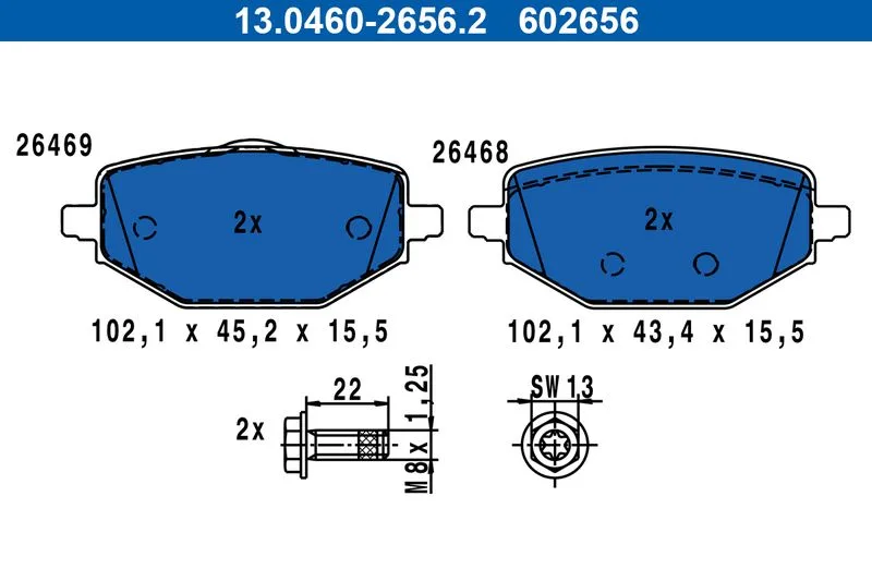 Klocki Ham. Renault T. Captur/Megane 1,6 20- - ATE (13.0460-2656.2)