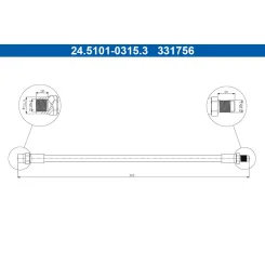 Przewód Ham. Elast. Bmw T. 5 2,0-5,0 04-10 Kombi Le/Pr - ATE (24.5101-0315.3)