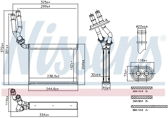 Nagrzewnica Porshe Cayenne 3,0-4,8 10- - NISSENS (NIS707299)
