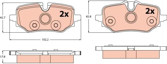 Klocki Ham. Bmw T. 2/X1/X2 1,5-2,0 22- - TRW (GDB2573)
