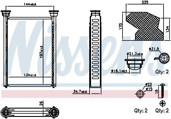 Nagrzewnica Opel Mokka 1,4-1,8 13- - NISSENS (NIS707309)