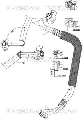 Przewód Klimatyzacji Ford Focus Ii, C-Max, Kuga, Transit 14- - TRISCAN (901016001)