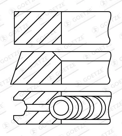 PierCienie Tłokowe Bmw 3.0D Std - GOETZE ENGINE (08-421800-30)