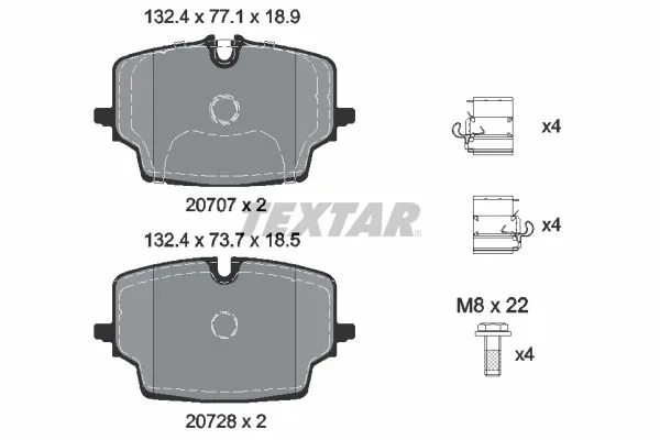 Klocki Ham. Bmw P. 1/2/X1 1,5-2,0 21- - TEXTAR (2070701)