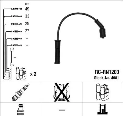 Gyújtókábel Készlet - NGK (RC-RN1203)