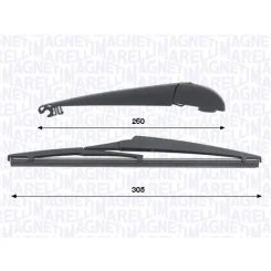 Ramię Wycieraczki Z Piórem 305Mm Toyota Corolla Cross 08.22- Tył - MAGNETI MARELLI (WRQ0434)