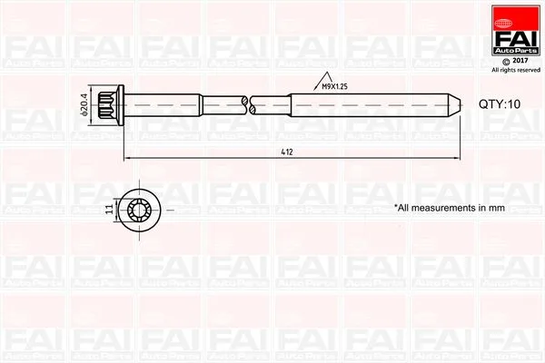 Ruby Głowicy Rover 1.1/1.4/1.6/1.8 10Szt. - FAI AutoParts (B292)