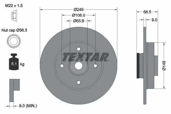 Féktárcsa - TEXTAR (92133303)