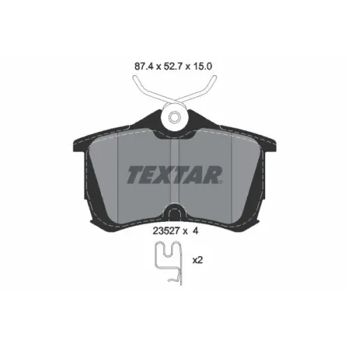 Fékbetét Készlet, Tárcsafék - TEXTAR (2352701)