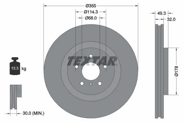 Féktárcsa - TEXTAR (92199105)