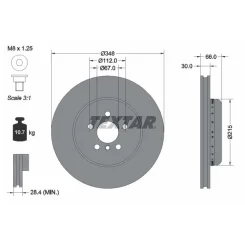 Tarcza Ham. Bmw P. 2/3/4/5/6/7/X3/X4/X5/X6 2,0-3,0 16- - TEXTAR (92351625)