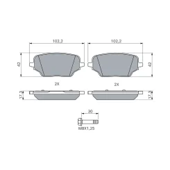 Klocki Ham. Db T. Citan/W420 1,3/1,5 Cdi 22- - BOSCH (0986460286)