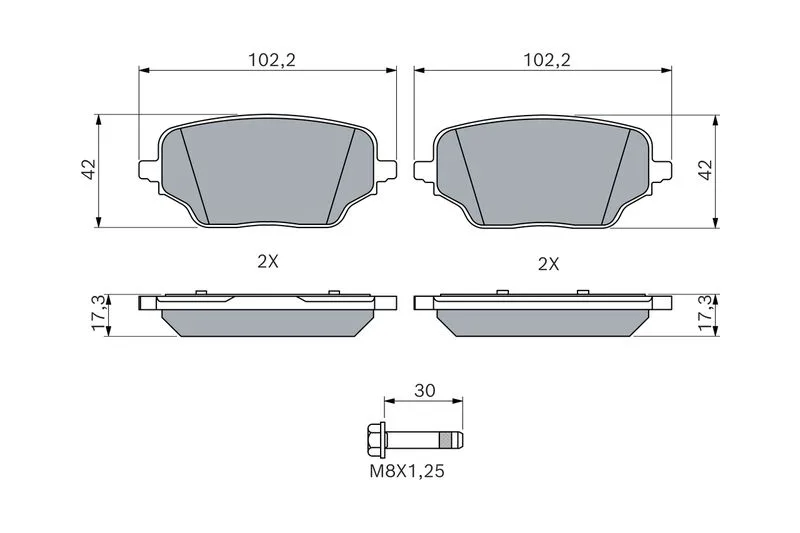 Klocki Ham. Db T. Citan/W420 1,3/1,5 Cdi 22- - BOSCH (0986460286)