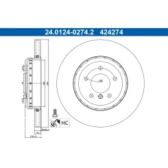 Tarcza Ham. Bmw T. 5/6 2,5-4,8 03-10 - ATE (24.0124-0274.2)