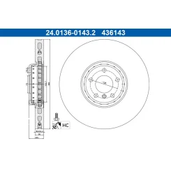 Tarcza Ham. Bmw P. X5/X6 10- Le - ATE (24.0136-0143.2)