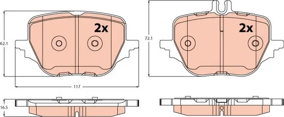 Klocki Ham. Db T. V223/W223 3,0 20- - TRW (GDB2595)